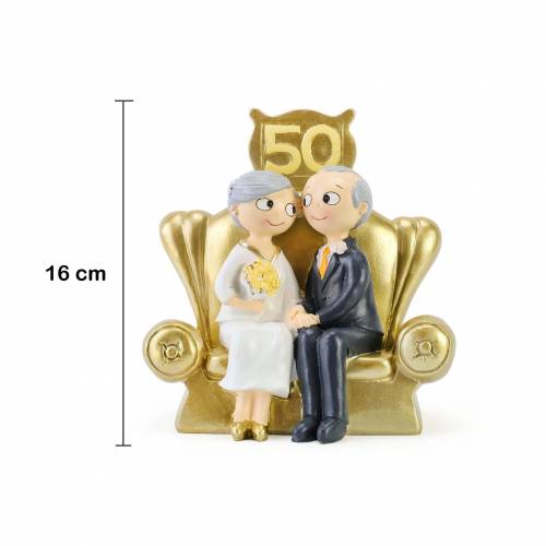 Figura para tarta de boda Bodas de oro 50 aniversario - Figuras tarta
