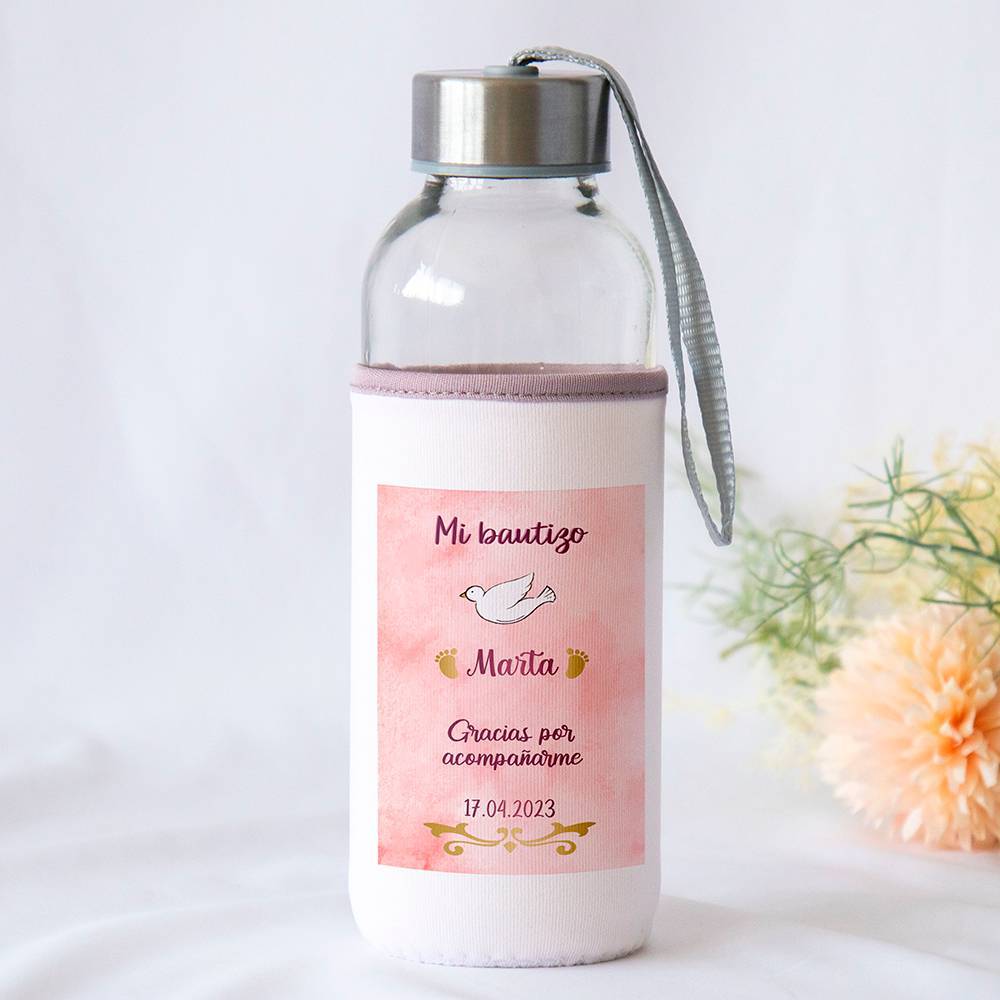 Botella personalizada Bautizo "Mimos niña" Detalles de bautizo - Detalles personalizables para Bautizo
