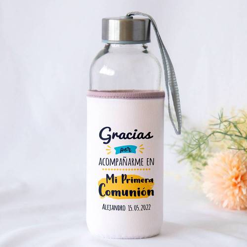 Botella personalizada Comunión "Gracias" Detalles de comunión - Detalles personalizables para Comunión