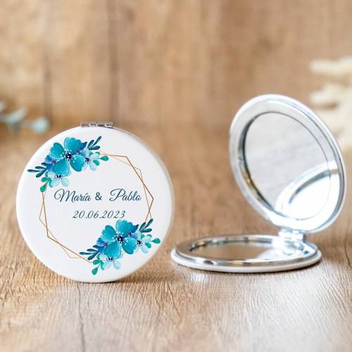 Espejo personalizado "Turquesa" Detalles boda - Espejos personalizados boda