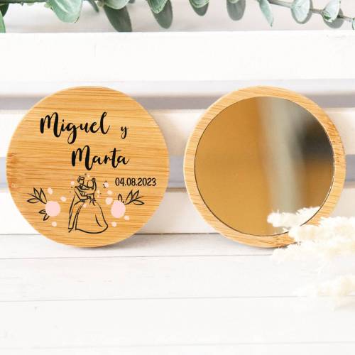 Espejo personalizado de madera "Modelo Juntos" Detalles boda - Detalles personalizables para Boda