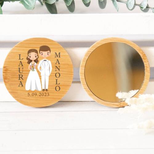 Espejo personalizado de madera "Modelo Together" Detalles boda - Detalles personalizables para Boda