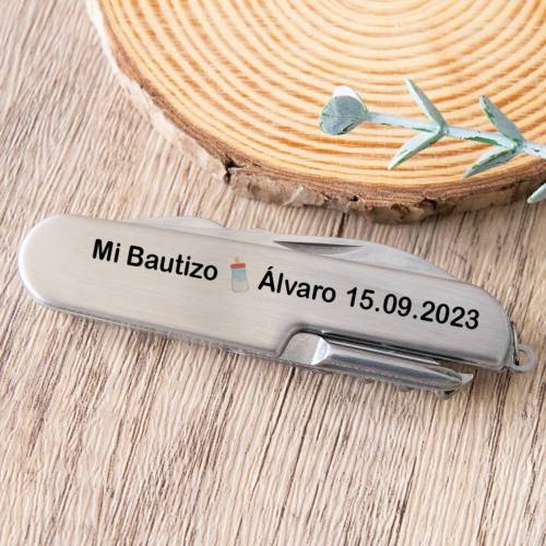 Navaja multiusos personalizada "Modelo Biberón" Detalles bautizo - Detalles personalizables para Bautizo
