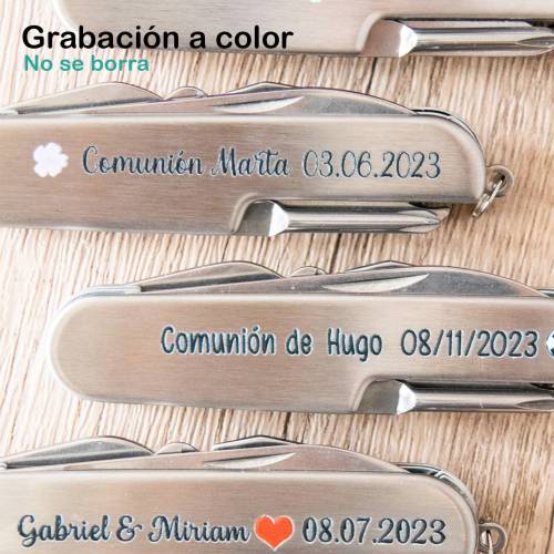 Navaja multiusos personalizada "Modelo Unicornio" Detalles bautizo