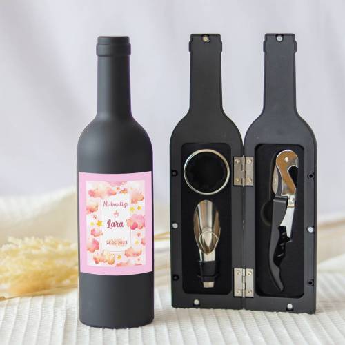 Set accesorios de vino personalizado "Modelo Universo niña" Detalles bautizo - Detalles personalizables para Bautizo
