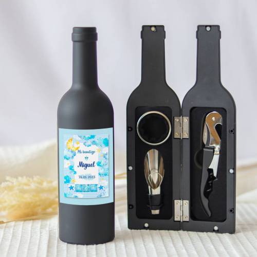 Set accesorios de vino personalizado "Modelo Universo niño" Detalles bautizo - Detalles personalizables para Bautizo