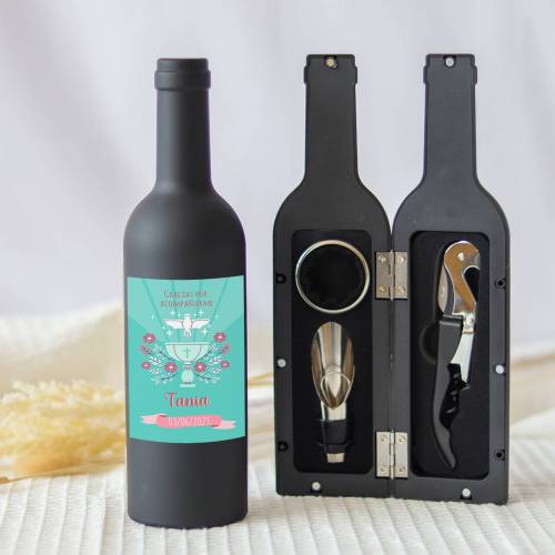 Set accesorios de vino personalizado "Modelo Copa niña" Detalles bautizo - Detalles personalizables para Bautizo