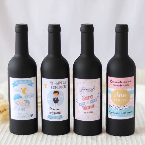 Set accesorios de vino personalizado "Modelo Sueño niña" Detalles bautizo - Detalles personalizables para Bautizo