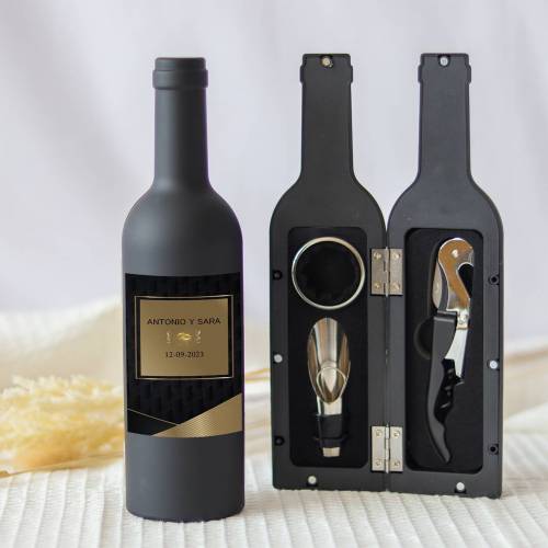 Set accesorios de vino personalizado "Modelo Elegance" Detalles boda - Detalles personalizables para Boda