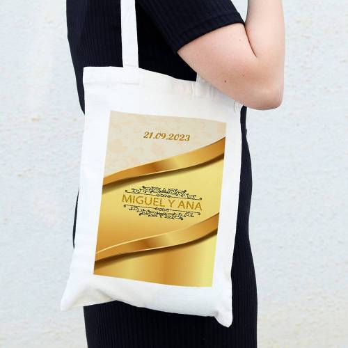 Bolsa de tela personalizada Boda "Golden" Detalles de boda - Detalles personalizables para Boda