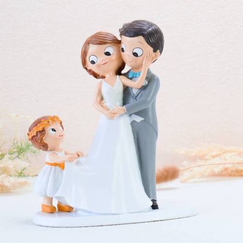 Figura tarta de boda Novios con niña - Figuras tarta