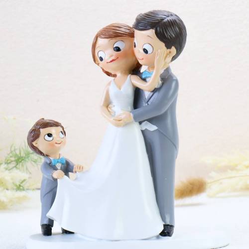 Figura tarta de boda Novios con niño - Figuras tarta