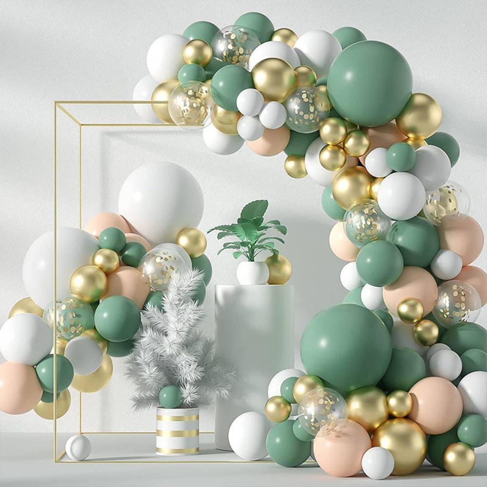 Kit de arco de globos verde pastel 117 globos - Decoración De Comunión