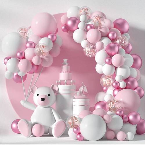 Kit de arco de globos rosa 107 globos - Decoración De Comunión
