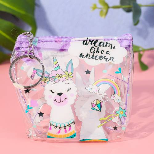 Monedero transparente de unicornio para niñas - Detalles Boda Niños