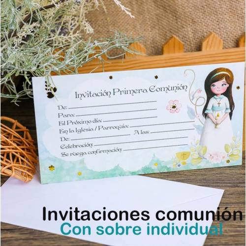 10 Invitaciones de Comunión Originales Niño Incluye Sobres - Invitaciones De Comunión