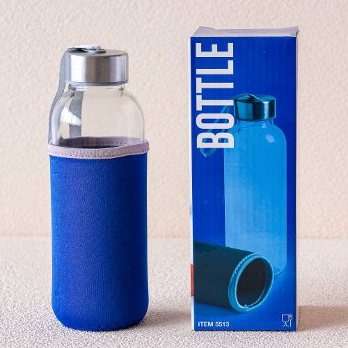 Botella H2O de cristal reutilizable, personalizada, comunión, chico fútbol
