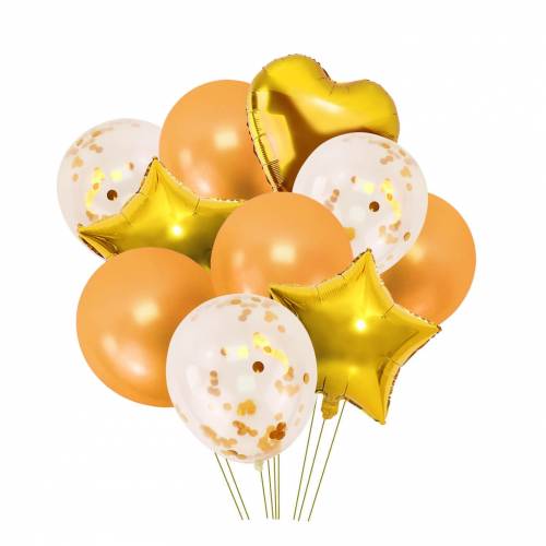 Conjunto de 10 globos dorados para fiestas