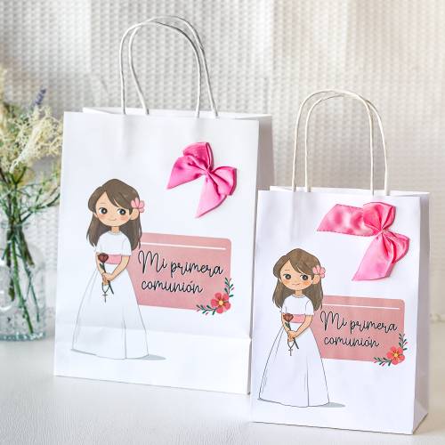 Bolsa de papel comunión niña Detalles invitados comunión - Detalles para comunión