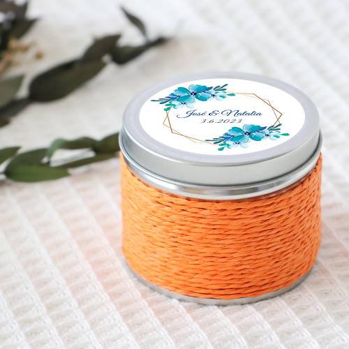 Vela personalizada boda aromática "Azul" detalles boda