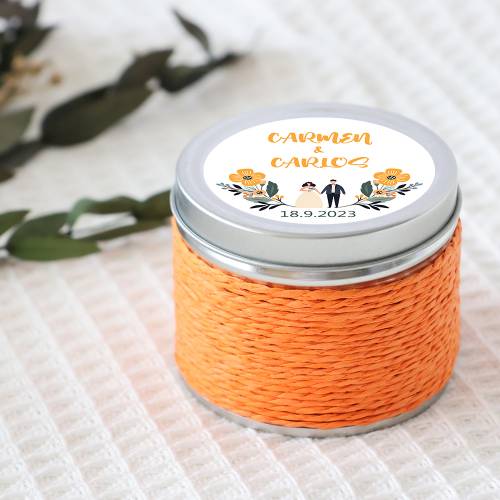 Vela personalizada boda aromática "Girasol" detalles boda
