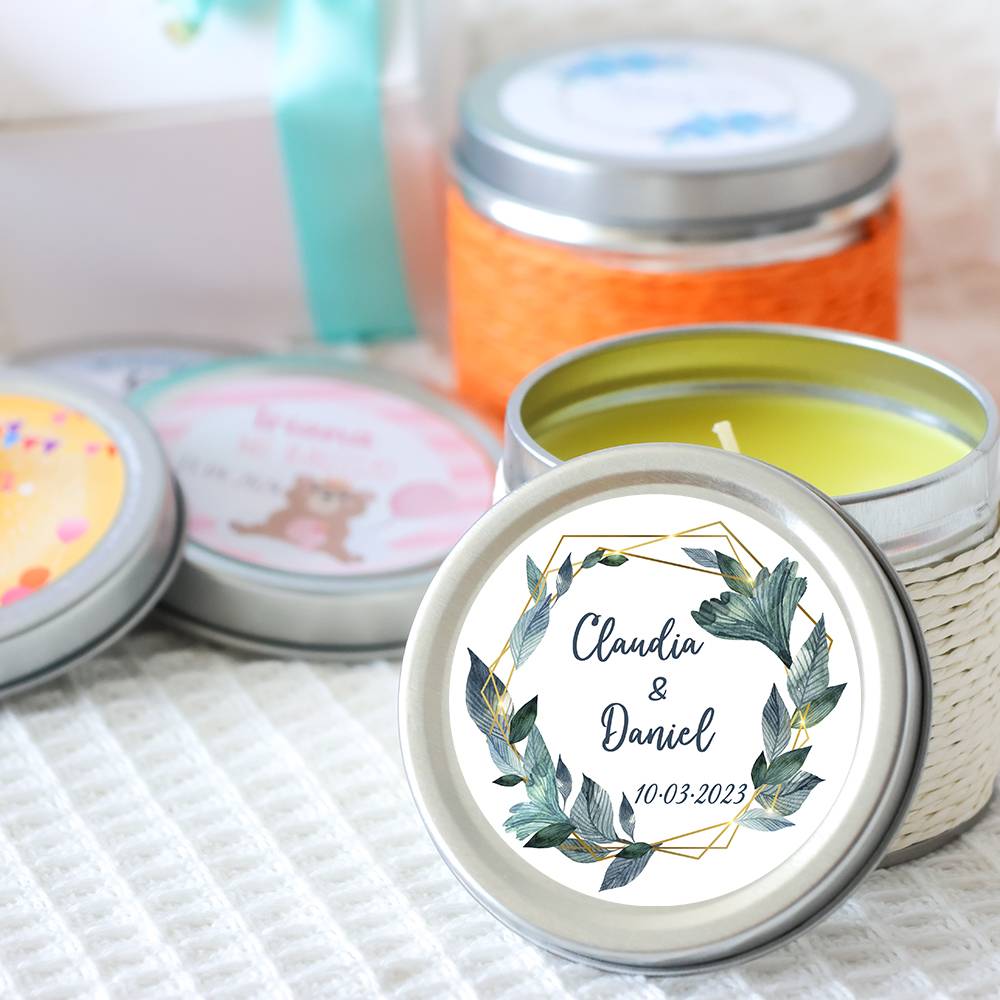 Vela personalizada aromática "Selva" detalles boda - Velas personalizadas boda Vela personalizada aromática "Selva" detalles boda - Velas personalizadas boda