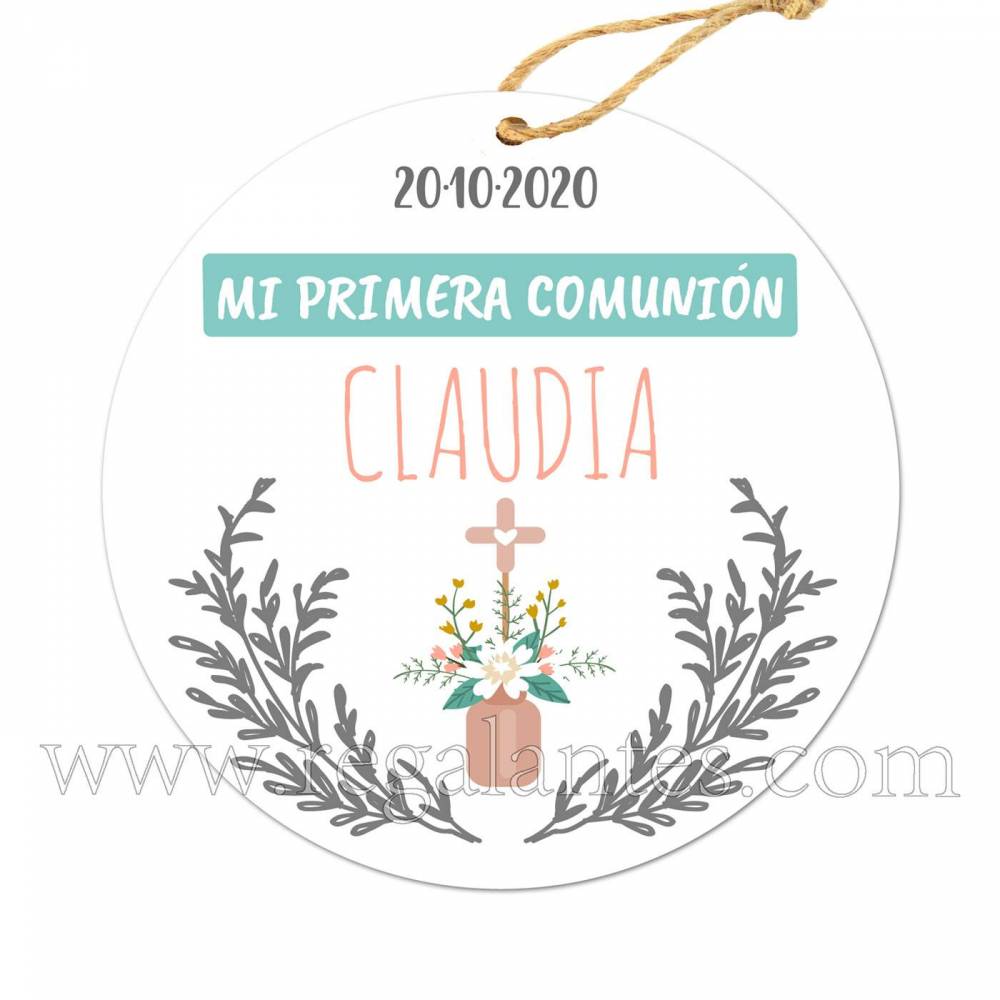 ▷ Etiqueta personalizada comunión Modelo Claudia ❤️ 