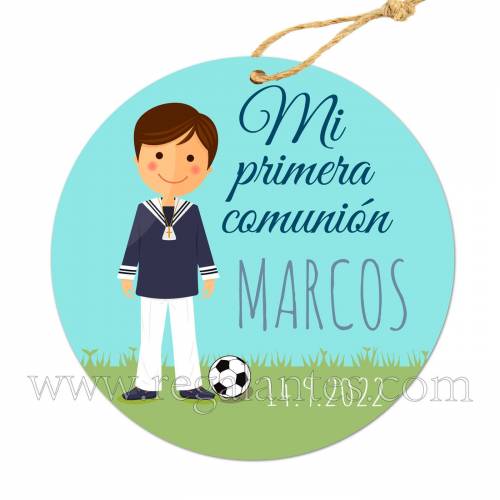 Etiqueta Comunión Personalizada Niño Fútbol - Pegatinas Y Etiquetas Personalizadas Comunión