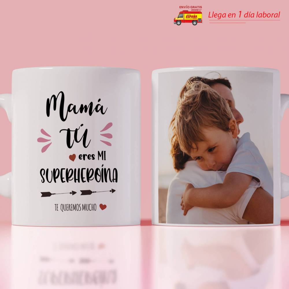 Taza Día de la Madre Personalizada Foto Superheroína - Inicio