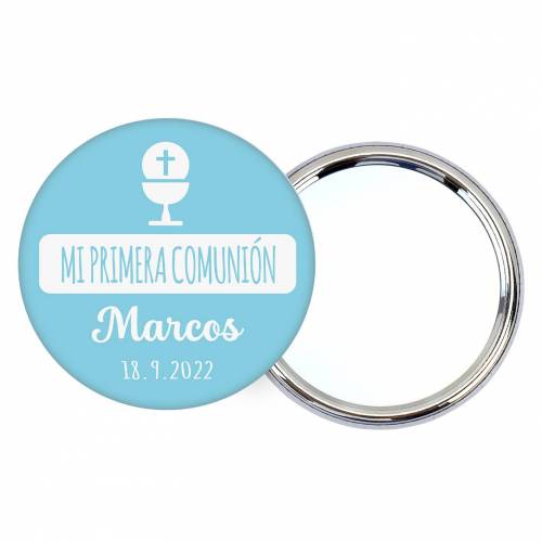 Chapa personalizada con espejo "Cielo" detalles comunión - Chapas Espejos Personalizados Comunión