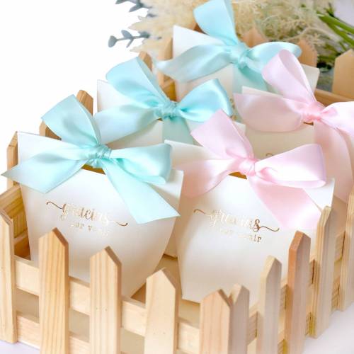 Caja de regalo pequeña para detalles “Gracias por venir” en rosa - Detalles para comunión