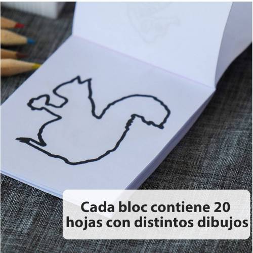 Set de colores y libreta mini para niños Detalle de boda - Detalles Boda Niños