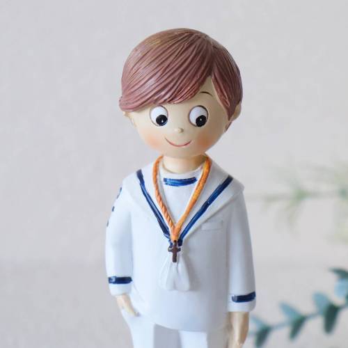 Figura tarta de comunión Niño con traje de marinero blanco - Figuras Tarta Comunión